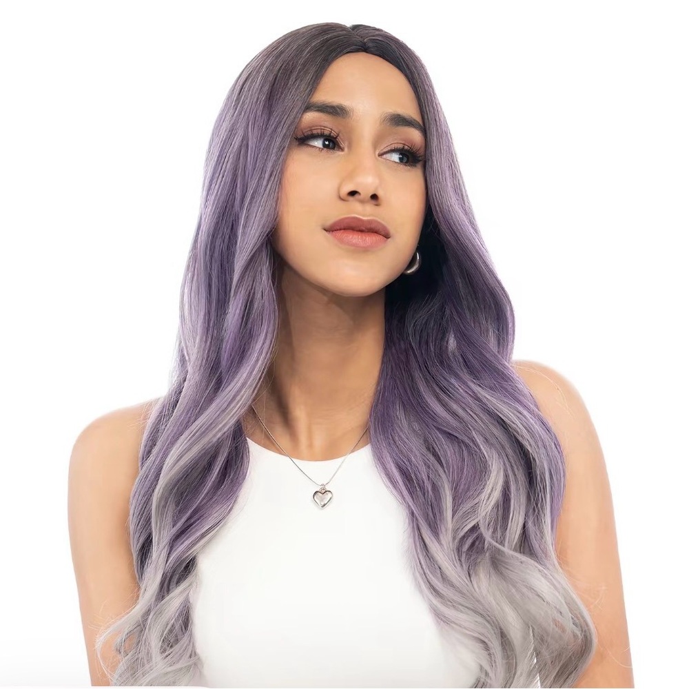 Lady gray Elegant Lavender Ombre Wig